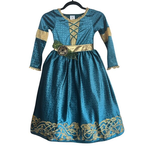 Disney Princess Merida Brave Costume Dress & Crown Kids 5/6 Castle Collection - Picture 2 of 7